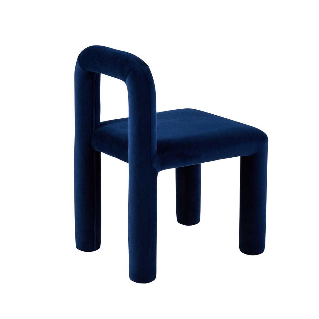 Navy velvet minimalist modern dining chair