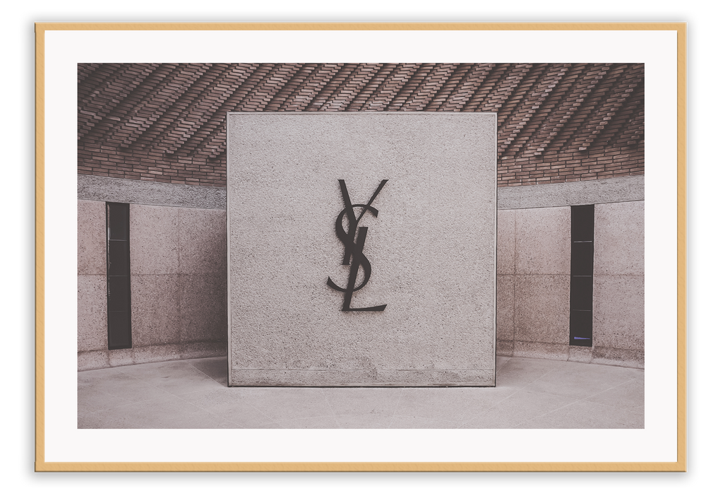 Fashion Yves Saint Laurent print landscape iconic brand photography neutral tones 
