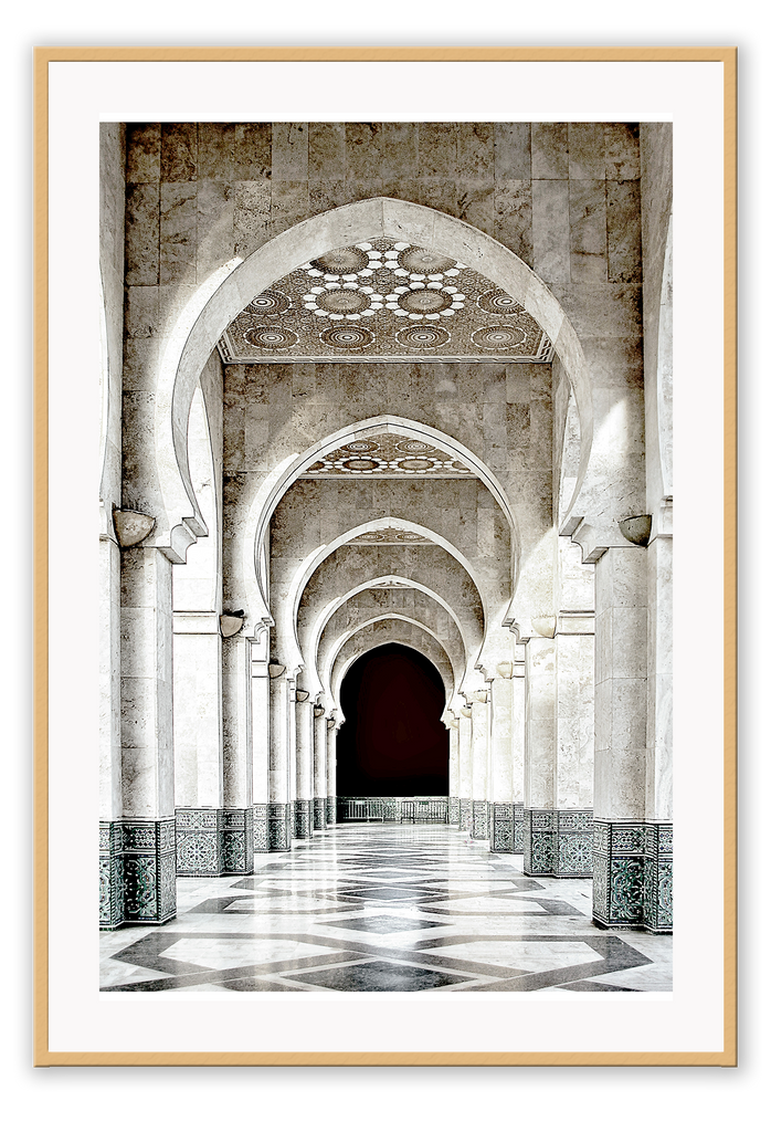 Urban print morocco india architecture archways hallway neutral tones 