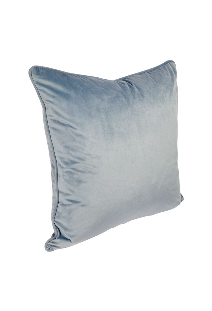 Sandy Square Feather Cushion  - Dove Grey Velvet