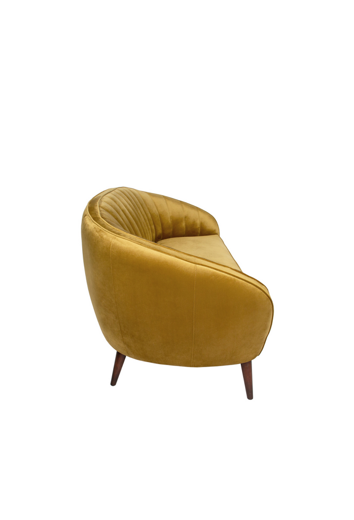 Honeycomb velvet curved sofa