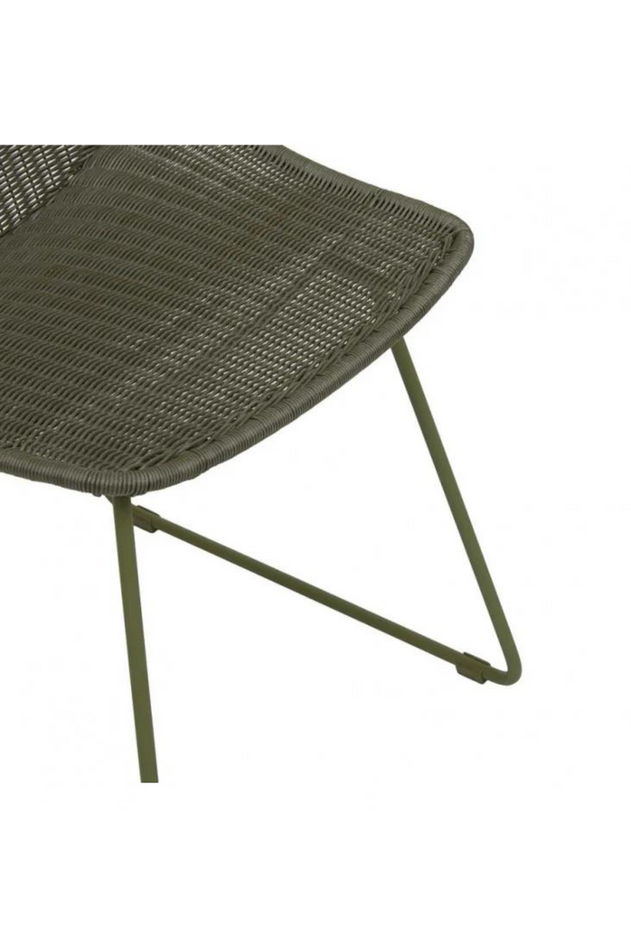 Outdoor green rattan dining chair