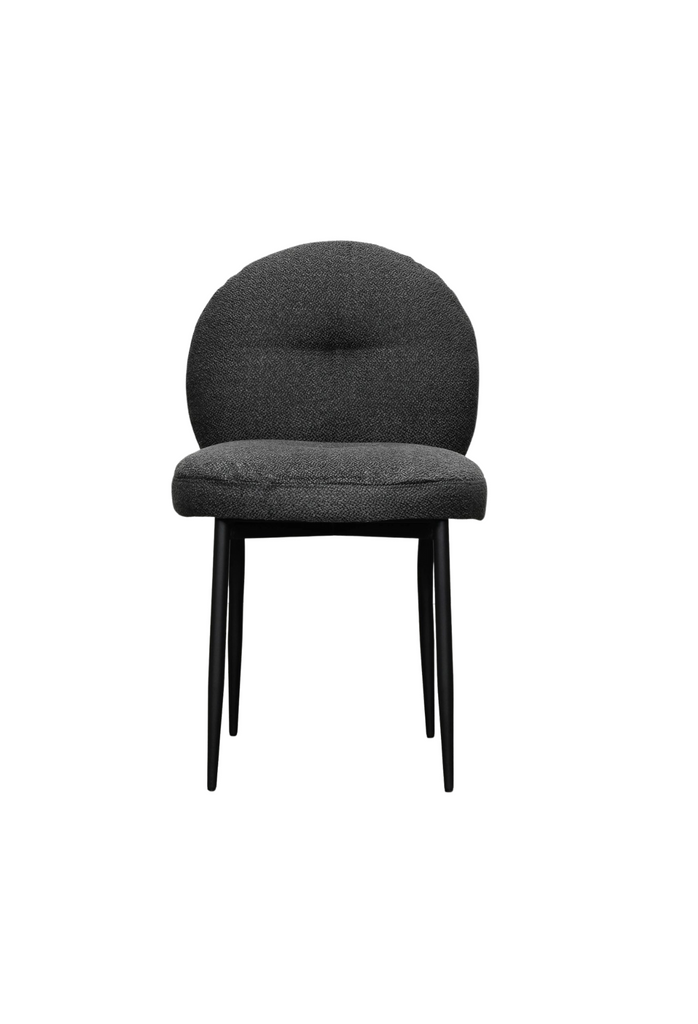 Rounded back dining chair in charcoal colour