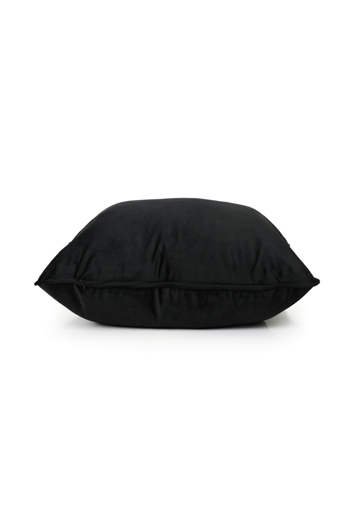 Coco Piped Cushion - Black Self Piped