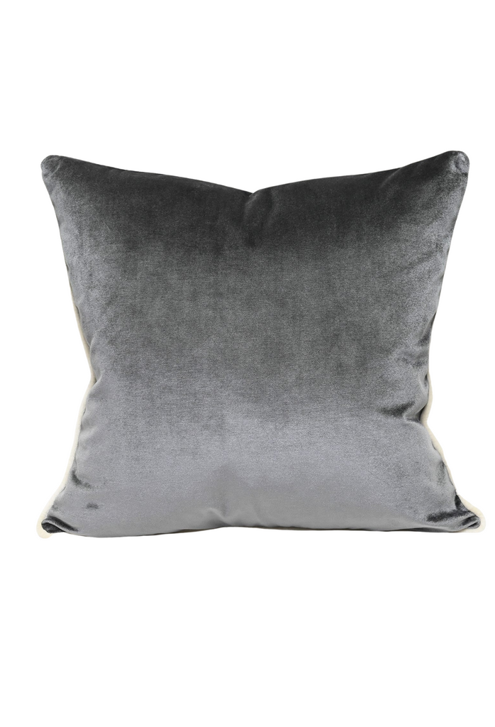 Gilda Cushion Grey - White Piping