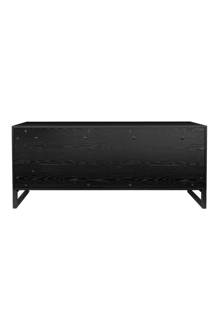 Black wood sideboard with adjustable/removal shelves & half moon handles
