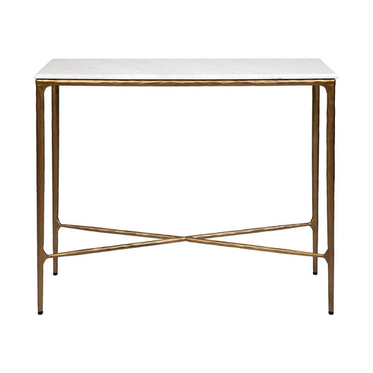 Hustle Marble Console Table Small - Brass