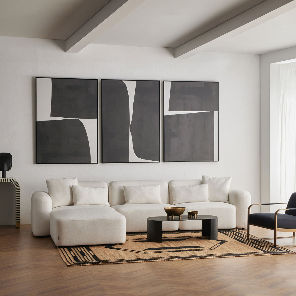 Pascal Modular Sofa Ivory White 3 Seat Left
