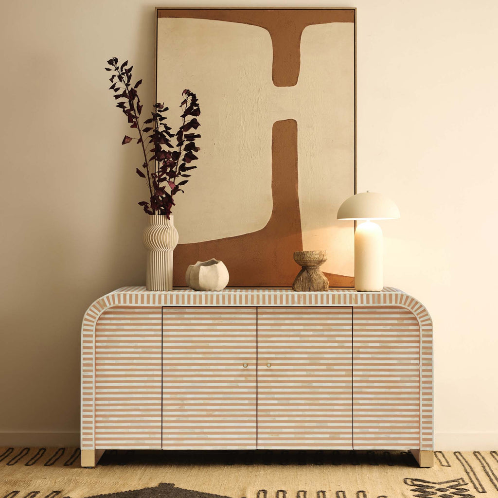 Hugo Bone Inlay Sideboard Almond