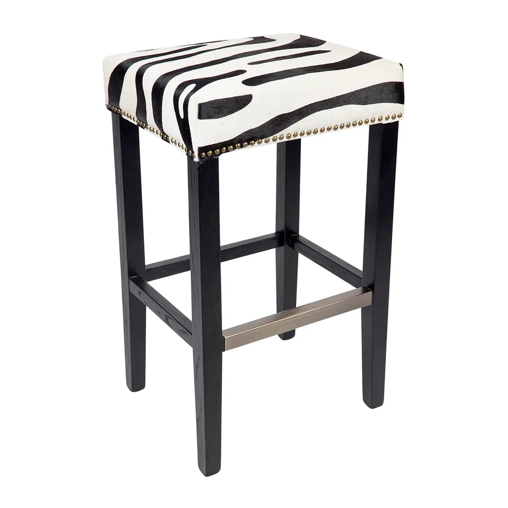Candyce Black Bar Stool - Zebra