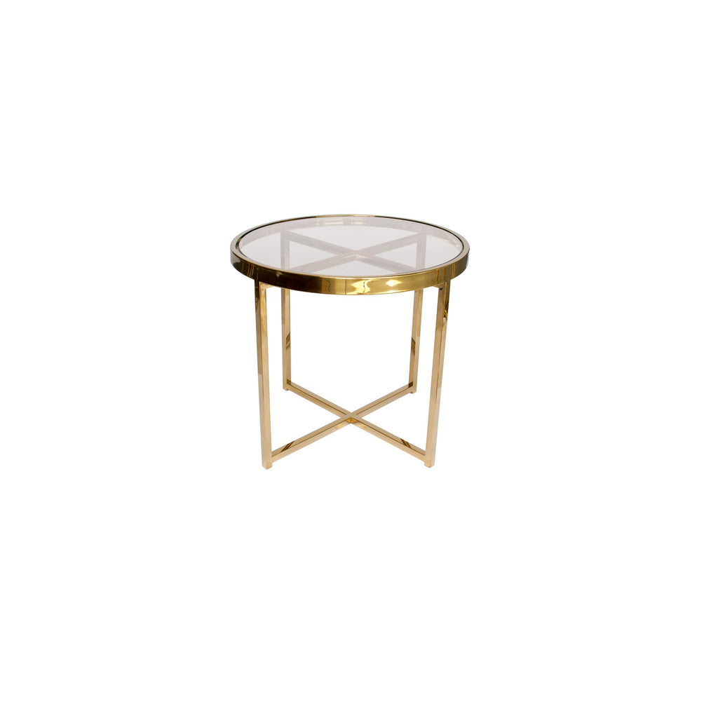 Gold Perry Nesting Side Table – Clear Glass