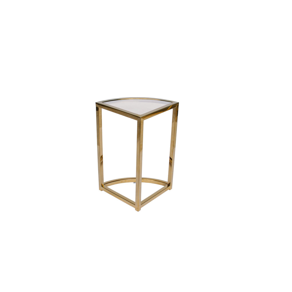 Gold Perry Nesting Side Table – Clear Glass