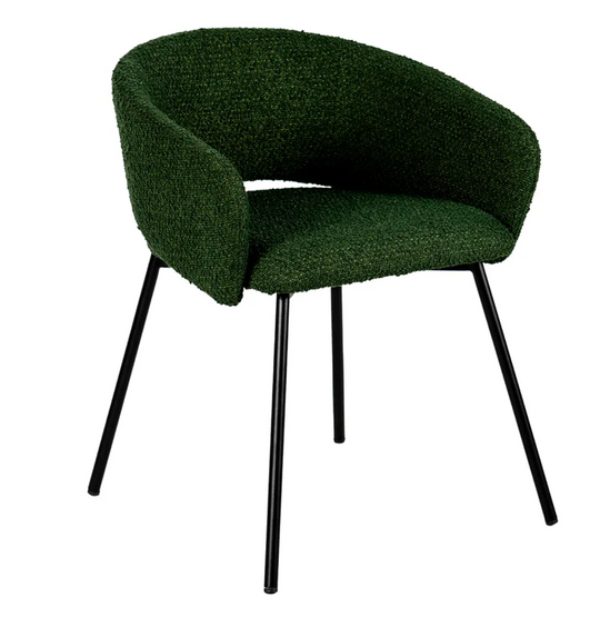 Della Dining Chair - Green Boucle