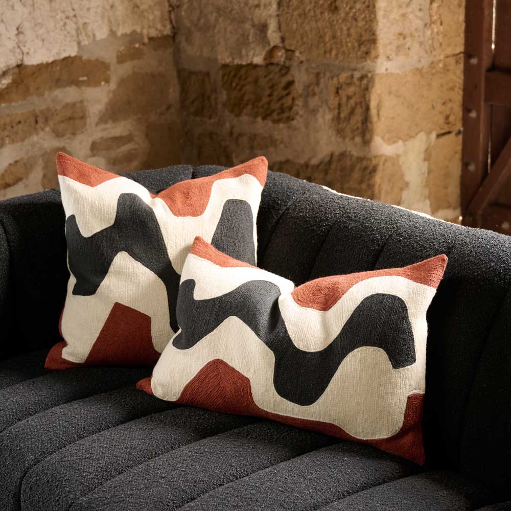 Fylix Wool/Linen Cushion - Rust