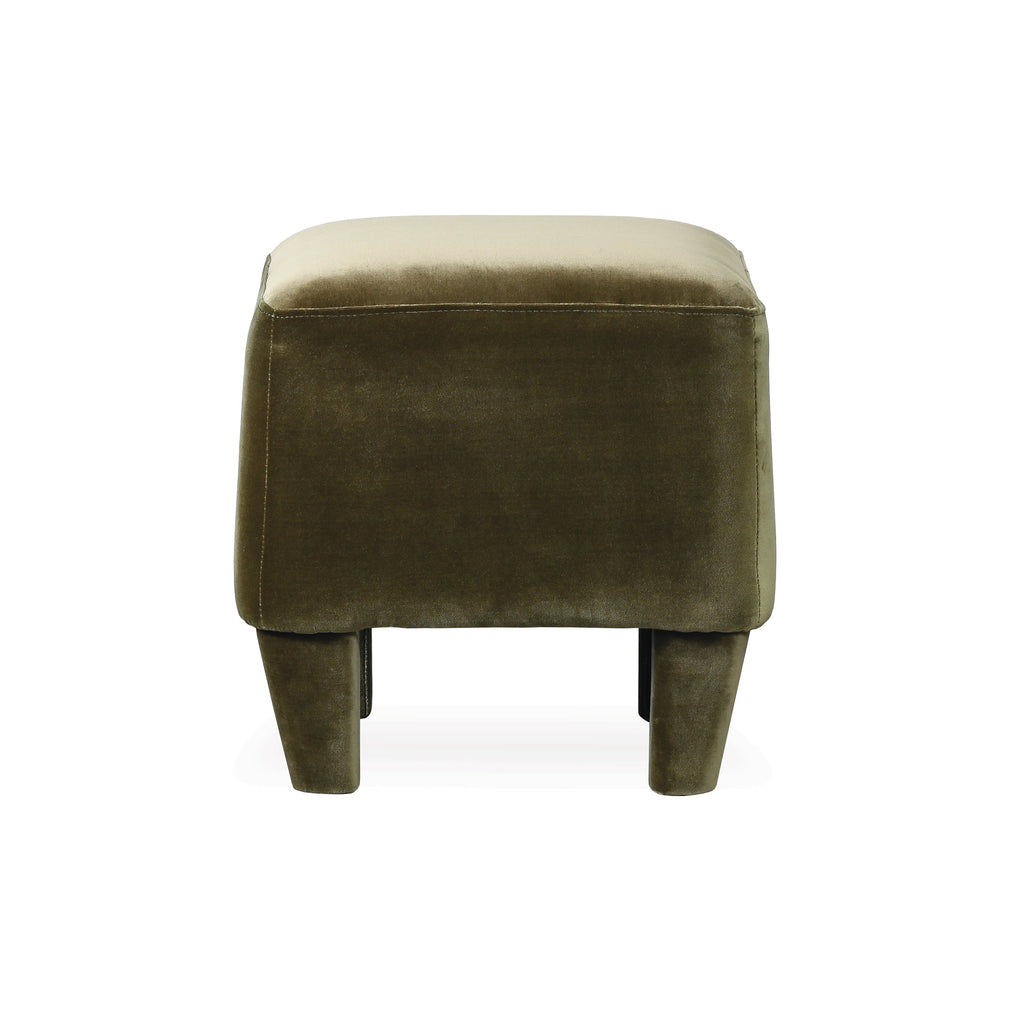 Eliza Ottoman – Dark Olive – Upholstered Leg