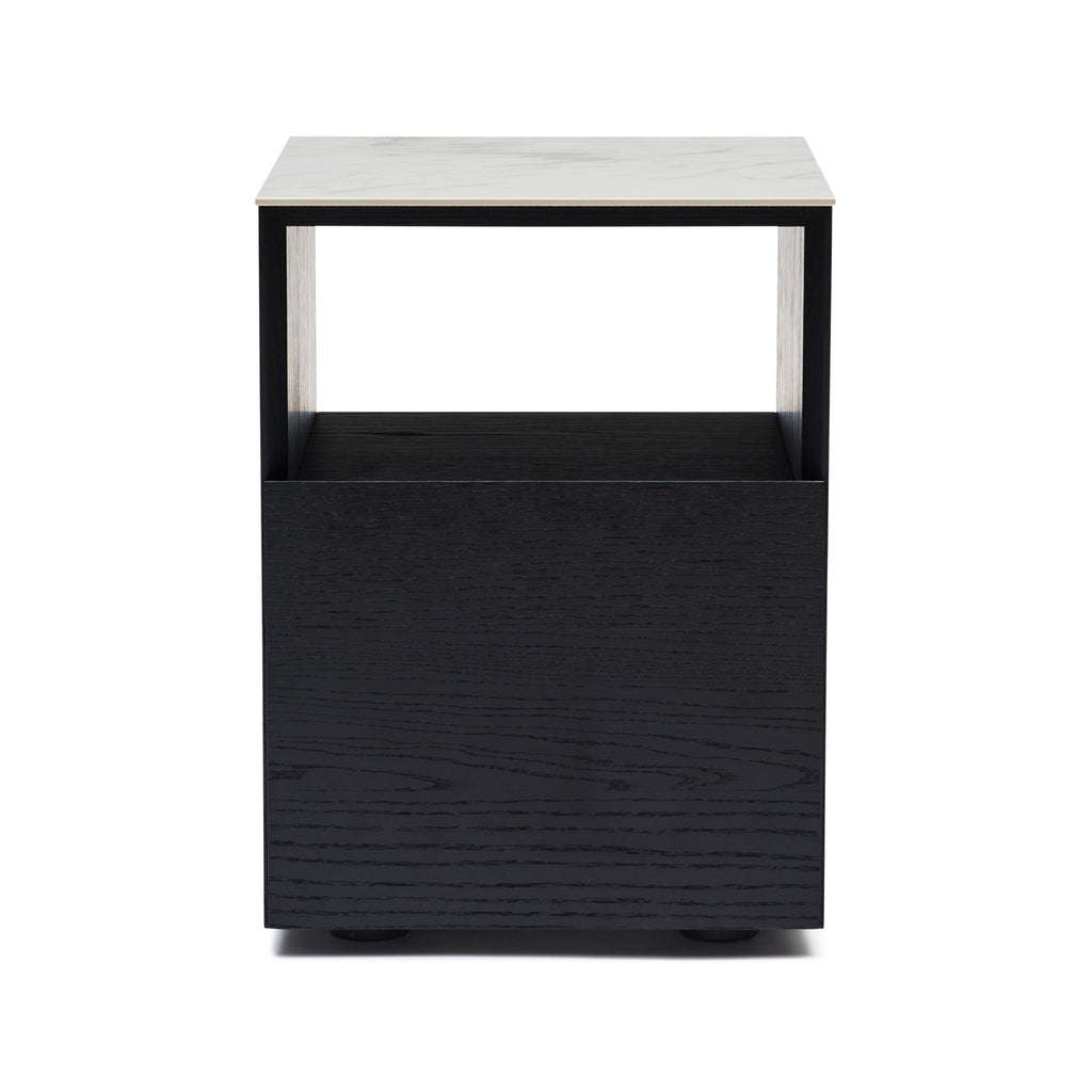 Tia Bedside Black White Marble Ceramic