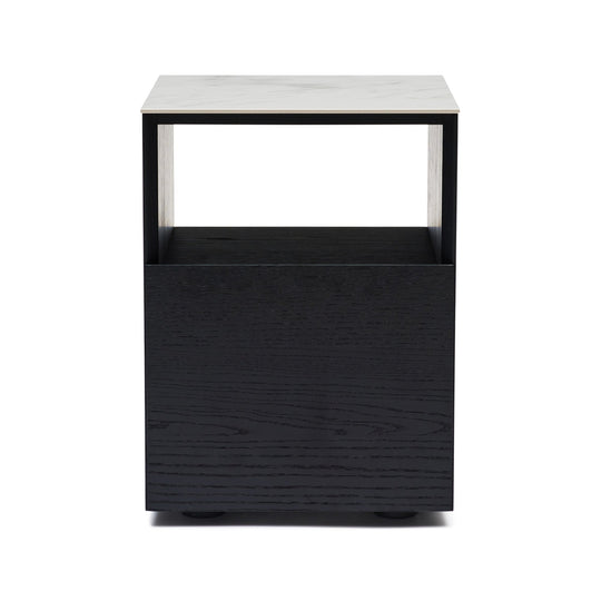 Tia Bedside Black White Marble Ceramic