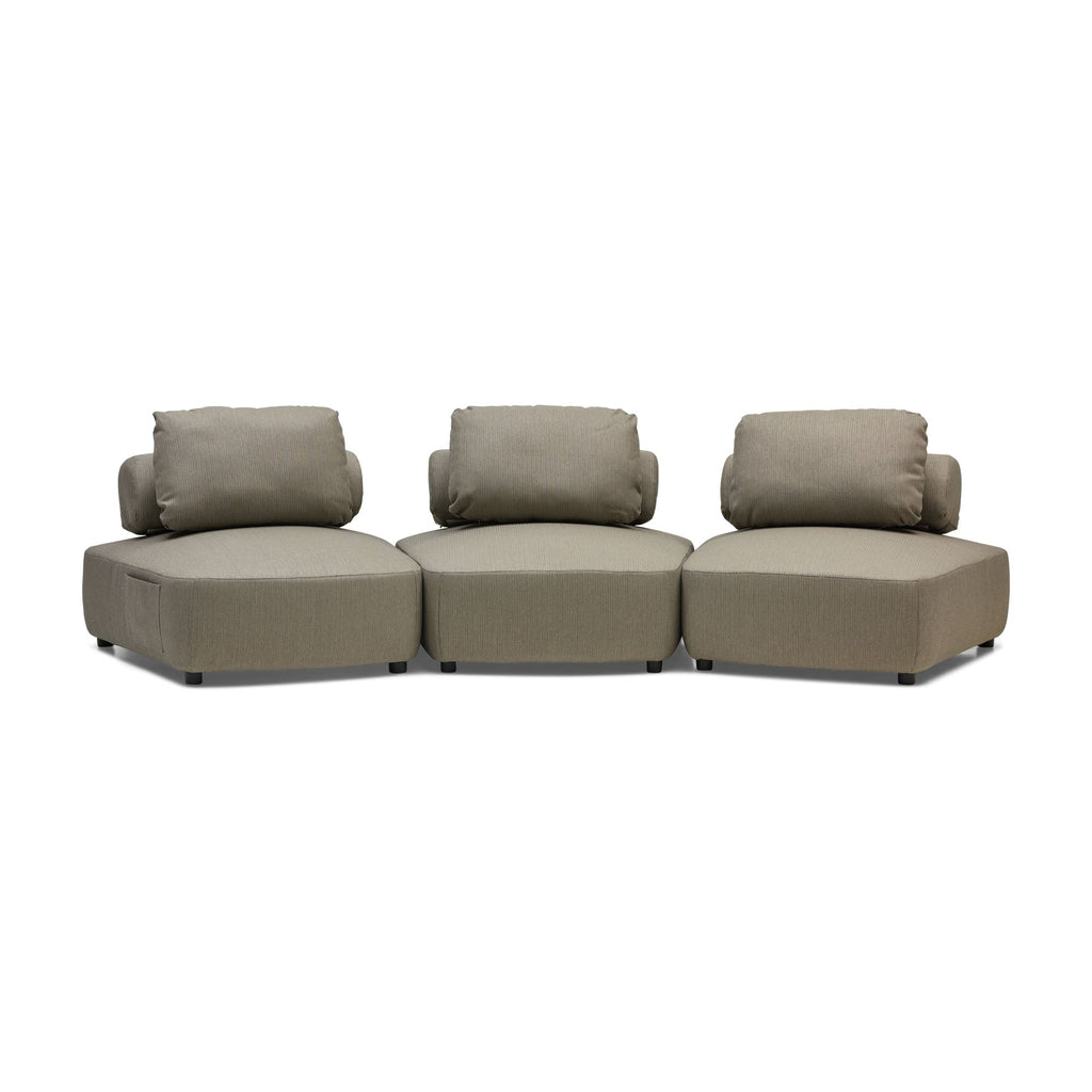Dune Outdoor Modular Sofa Taupe 3 Seat