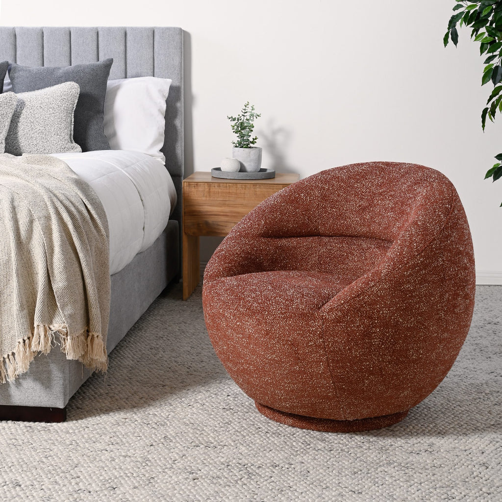 Lillie Swivel Chair - Terra Red