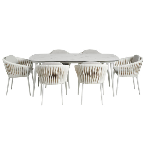 Novira Outdoor 7pc Dining Set White