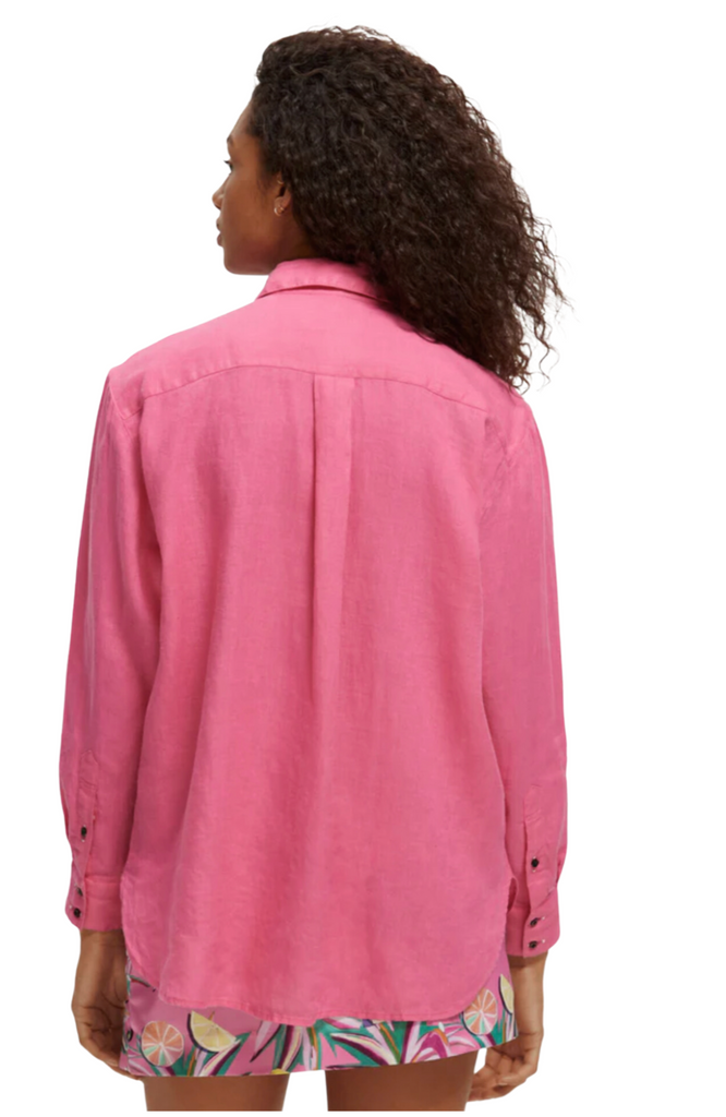 Oversized Linen Shirt - Pink