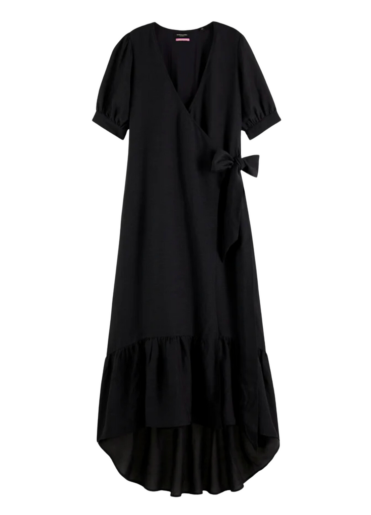 Maxi Dress with V-Neck - Black