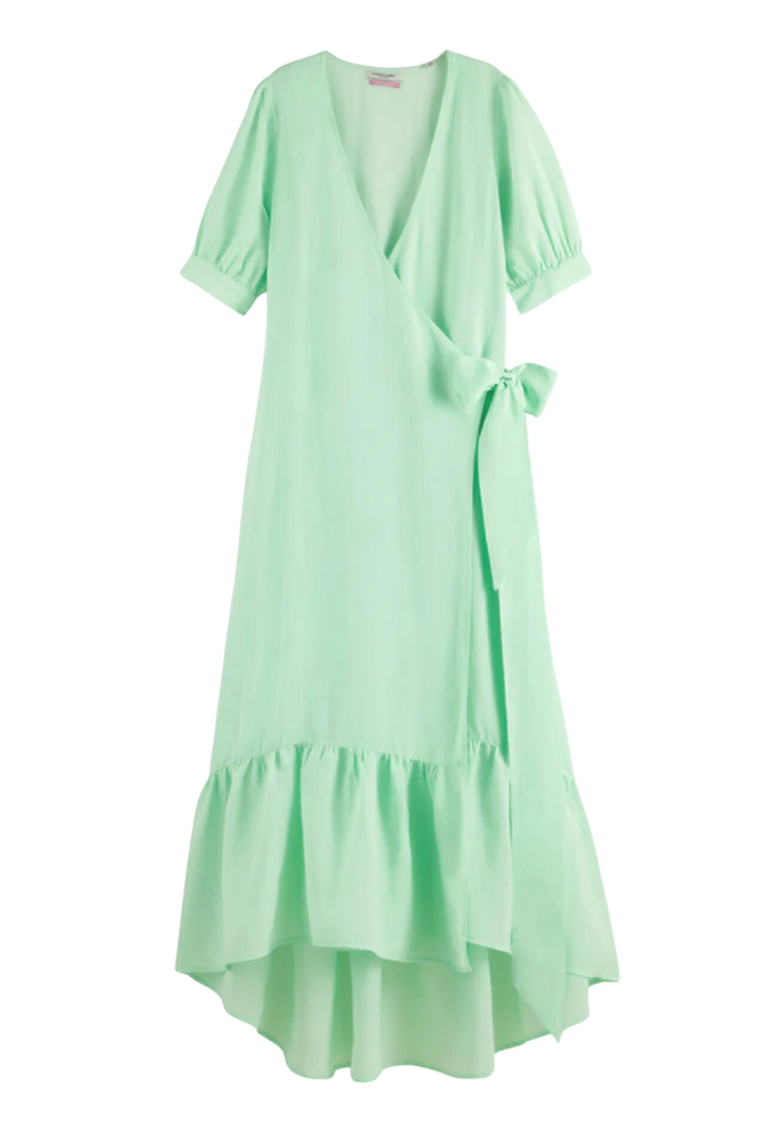 Maxi Dress With V-Neck - Green Ash