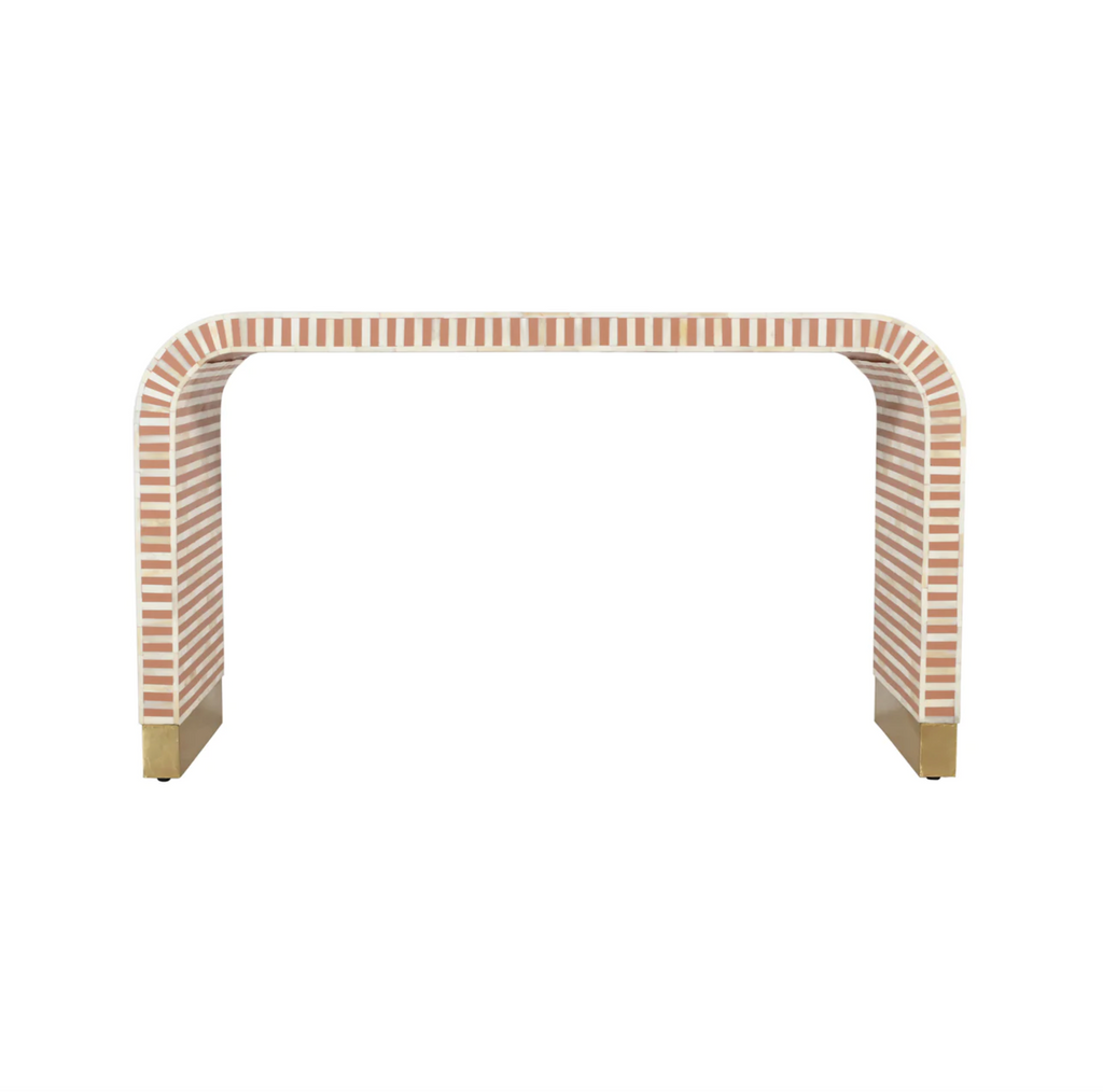 Lunox Bone Inlay Console - Almond