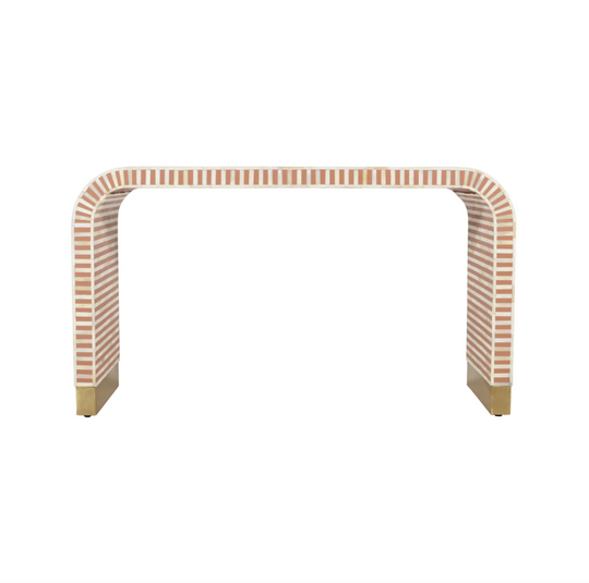 Lunox Bone Inlay Console - Almond