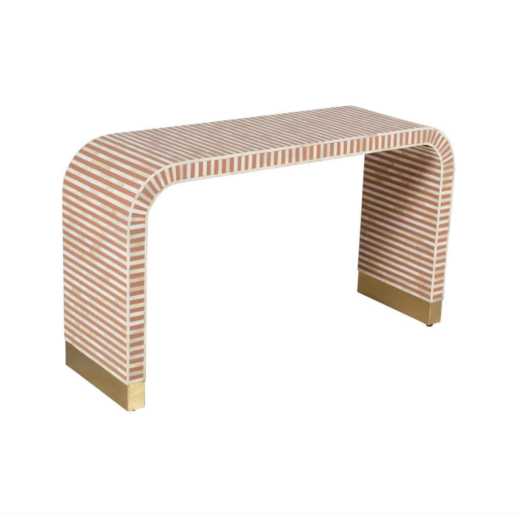 Lunox Bone Inlay Console - Almond