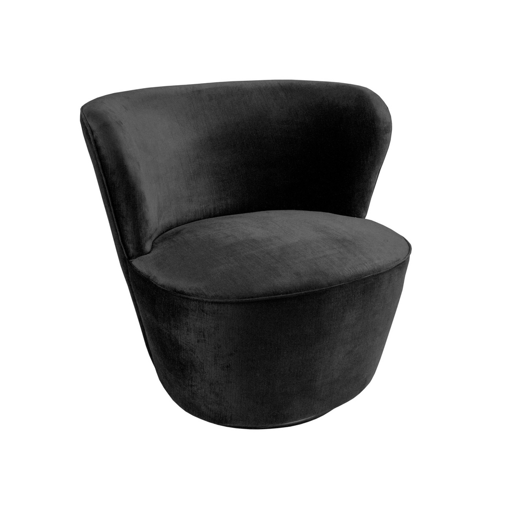 Coco Swivel Chair - Black Velvet