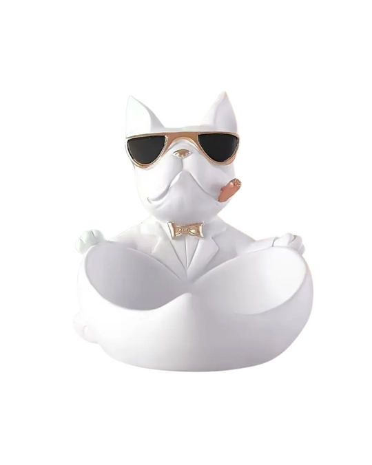 Bulldog Butler Bowl White (Sale)