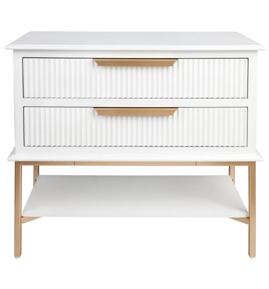 Amy Bedside Table - Large White