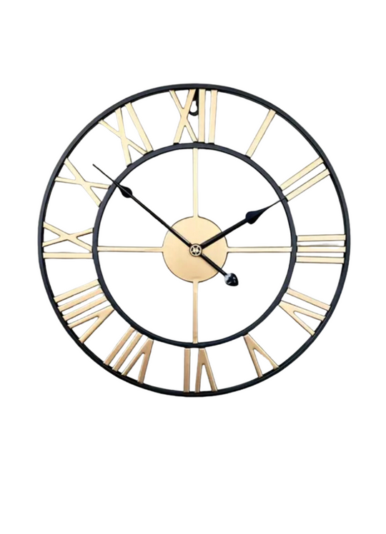 Kendra Wall Clock Black & Gold (Sale)