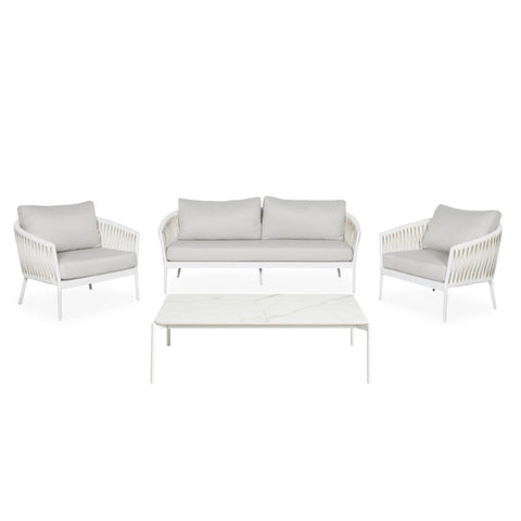 Novira Outdoor 4 Piece Lounge Set White