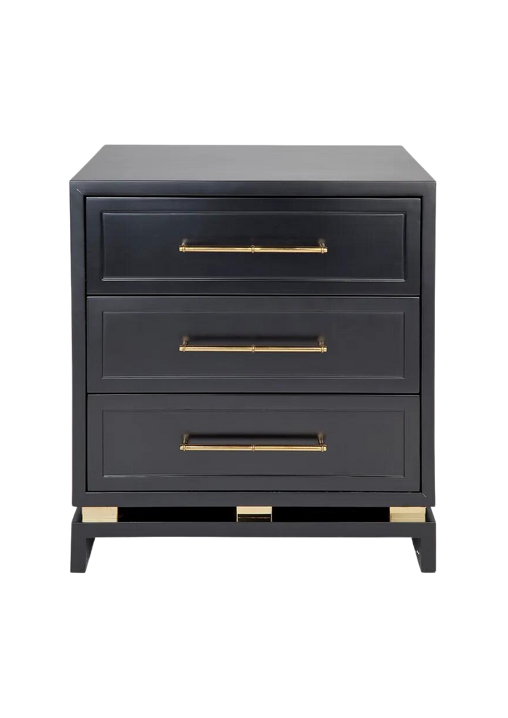 Perla Bedside Table Black- Large