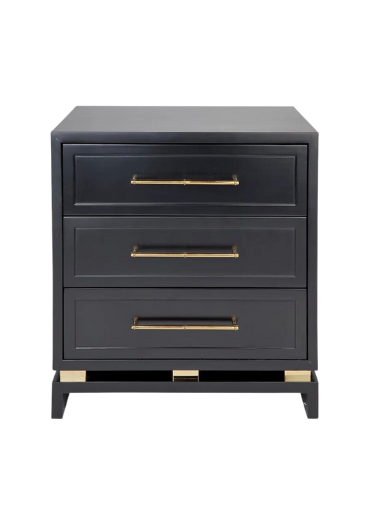 Perla Bedside Table Black- Large