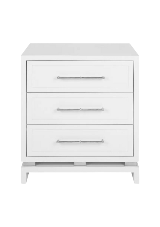 Perla Bedside Table White- Large