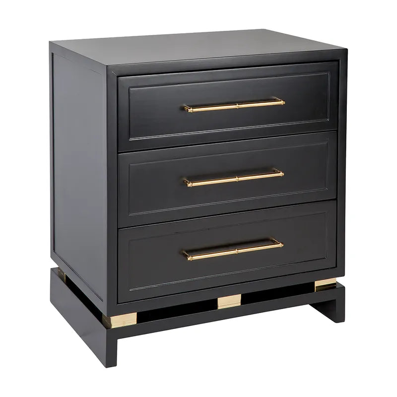 Perla Bedside Table Black- Large