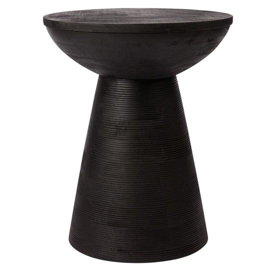 Cazno Mango Wood Side Table - Black