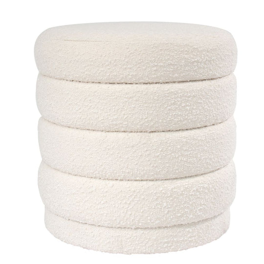 Delvi Stool - White Boucle