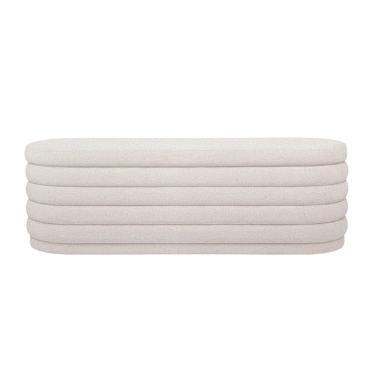 Delra Storage Bench Ottoman - White Boucle