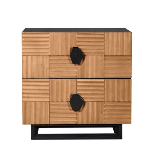 Altas Bedside Table - Large Natural and Black