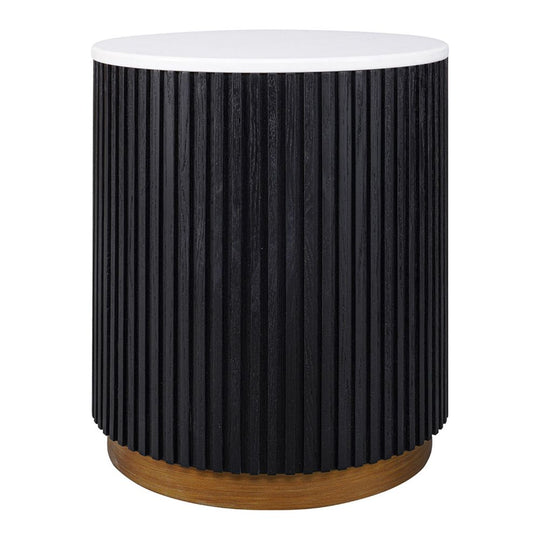 Maron Round Side Table - Black