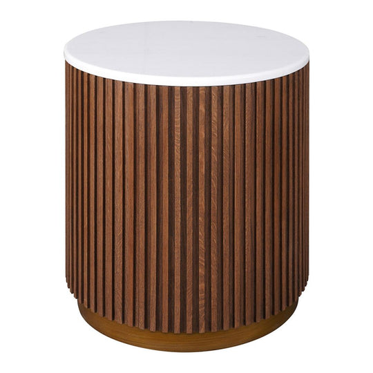 Maron Round Side Table - Walnut
