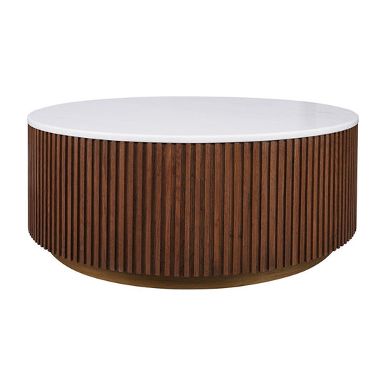 Maron Round Coffee Table - Medium Walnut