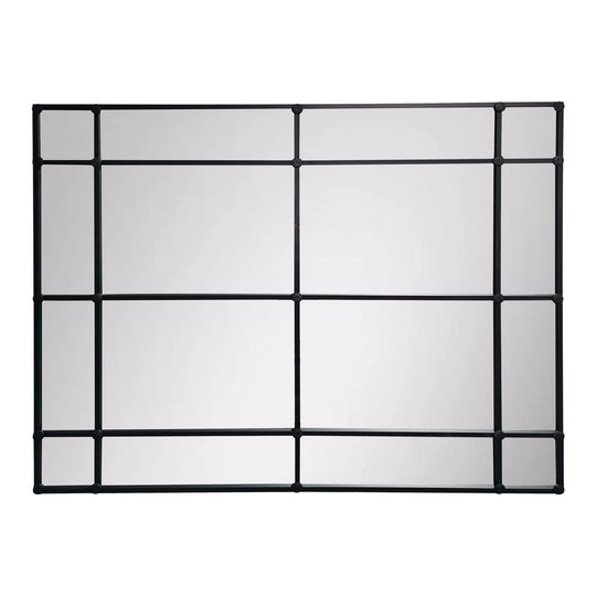 Craw Rectangular 16 Pane Mirror Black Matt