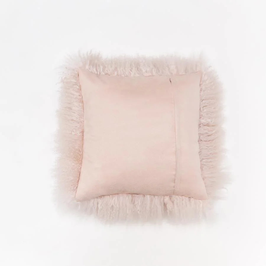 Sheepskin Cushion Rose