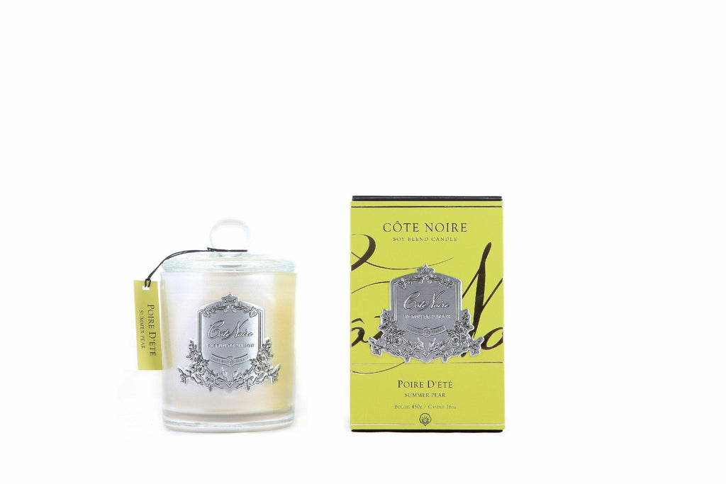 Summer Pear - Cote Noire Silver Badge Candle - 450g