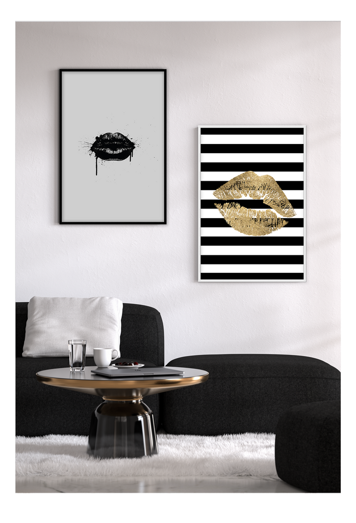 black lips framed art print black and white monochrome  Homeware Furniture Interior Design 2019 Mordern Ideas - Canvas Home Interiors Sydney | Melbourne 